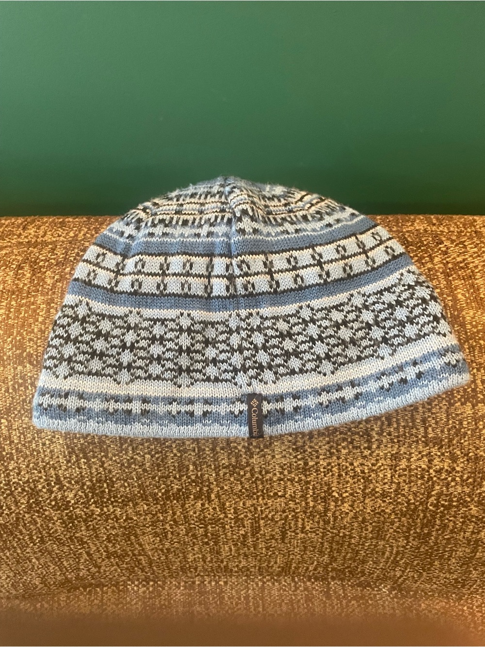 Columbia Fleece-Lined Fair Isle Knit Beanie | Blue & Black | One Size